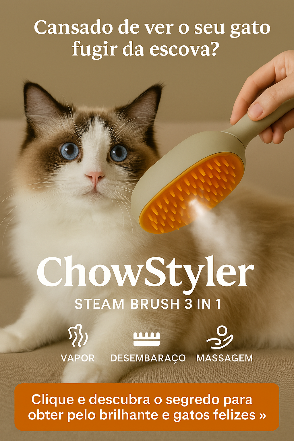 ChowStyler – Escova a Vapor 3 em 1