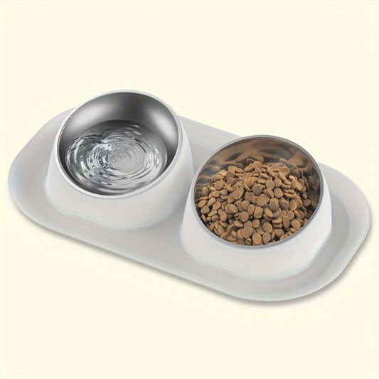 Set of water and food bowls for dogs and cats