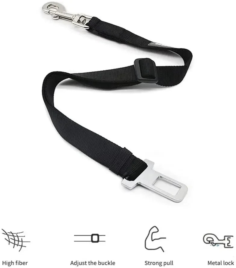 Adjustable seat belt for dogs and cats