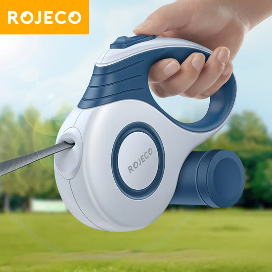 Trela retrátil automática para cães ROJECO 3M/5M corda extensível para caminhadas ao ar livre