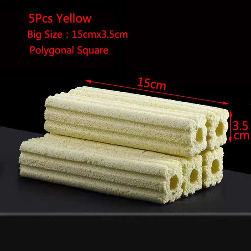 5Pcs Amarelo Pequeno Filtro de aquário Nano Bioquímico