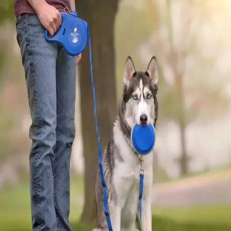 Trela retrátil para cachorro 4 em 1