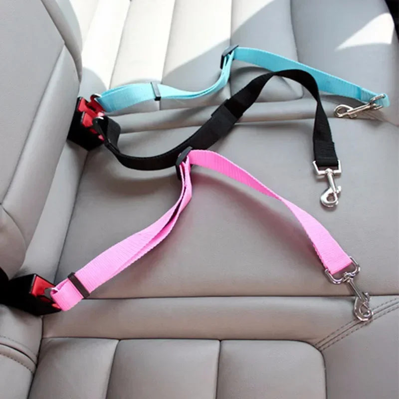 Adjustable seat belt for dogs and cats