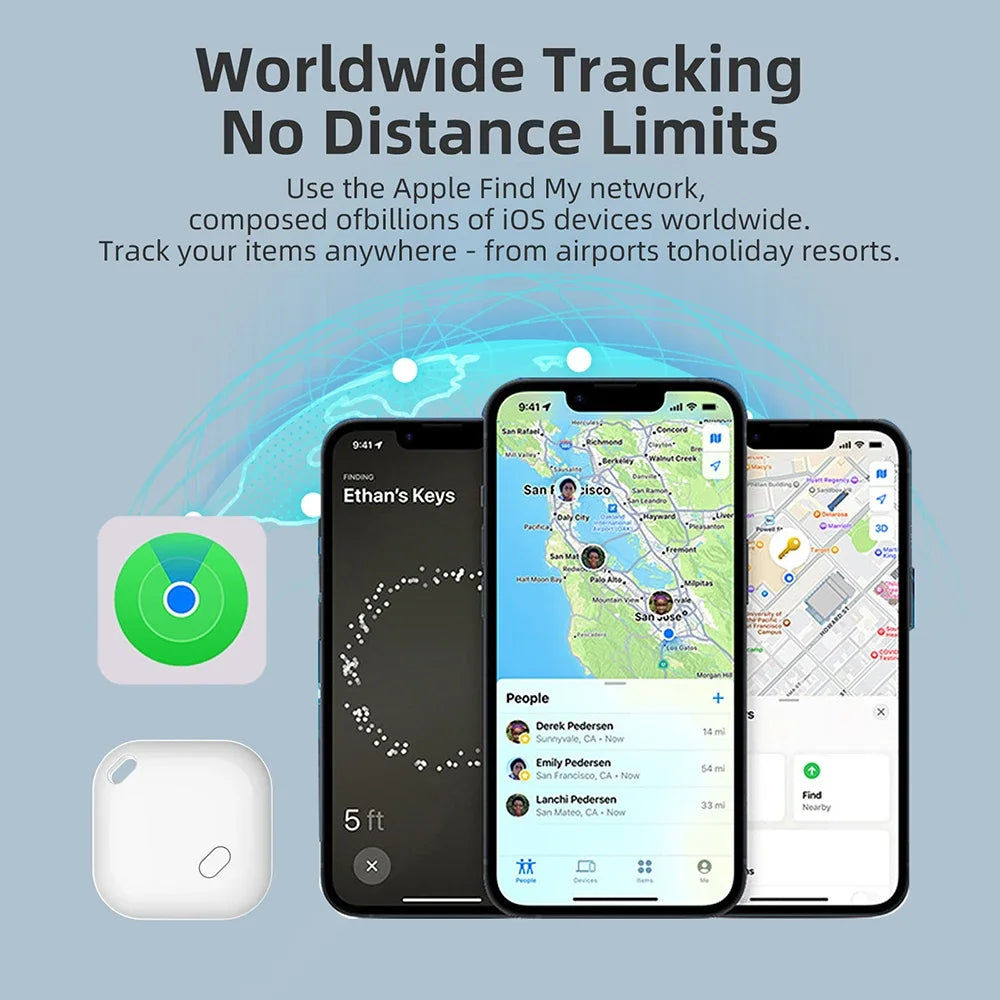 Mini dispositivo de rastreamento para Apple Find My Key Smart iTag Child Finder Pet Car GPS Lost Tracker Smart Bluetooth Tracker Sistema IOS