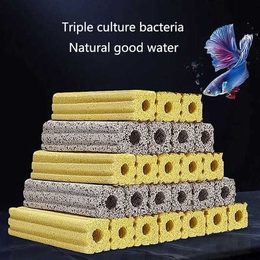 5Pcs Amarelo Pequeno Filtro de aquário Nano Bioquímico