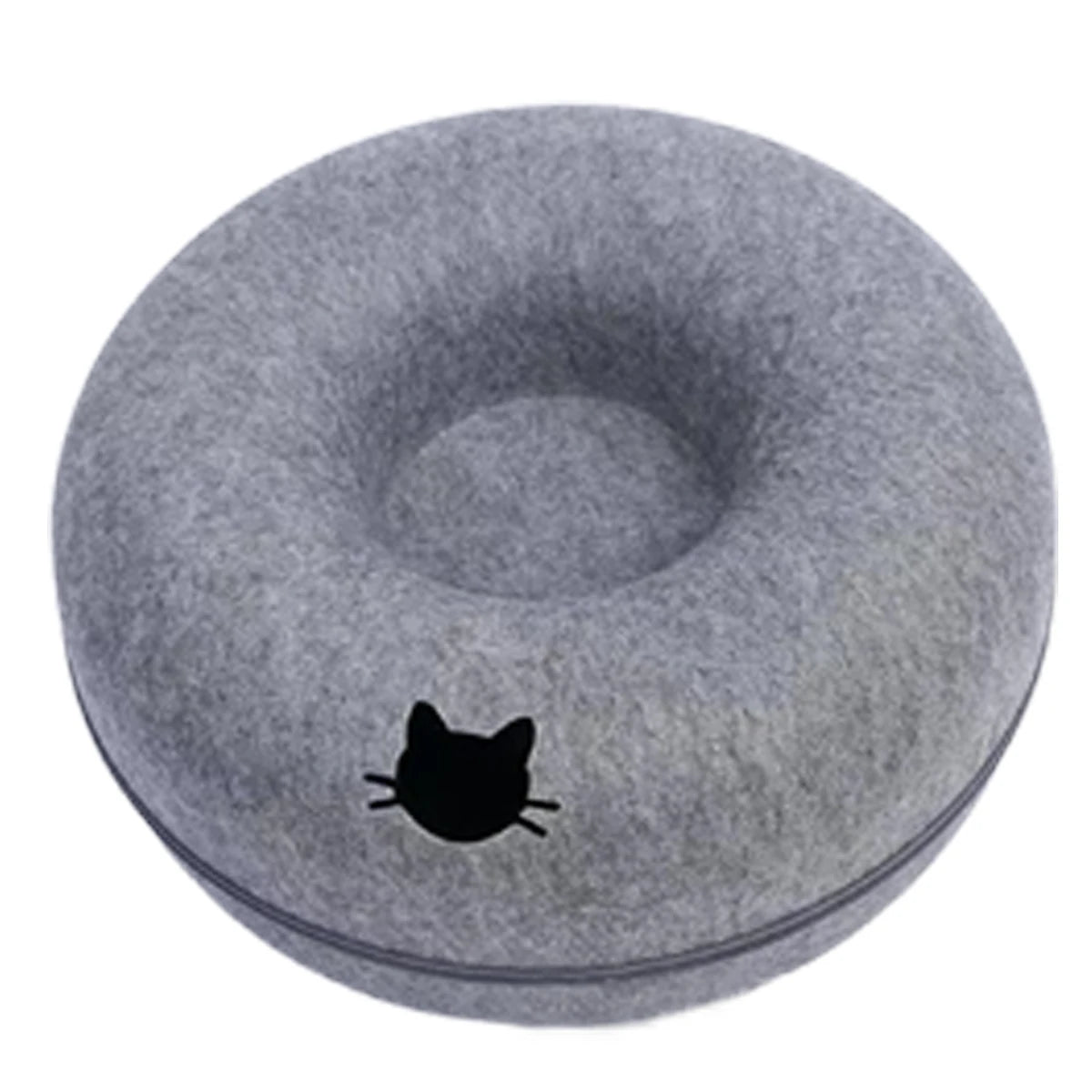 Cama de donut em feltro para gatos