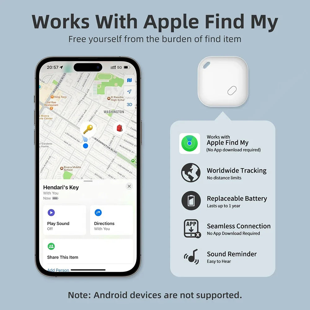 Mini dispositivo de rastreamento para Apple Find My Key Smart iTag Child Finder Pet Car GPS Lost Tracker Smart Bluetooth Tracker Sistema IOS