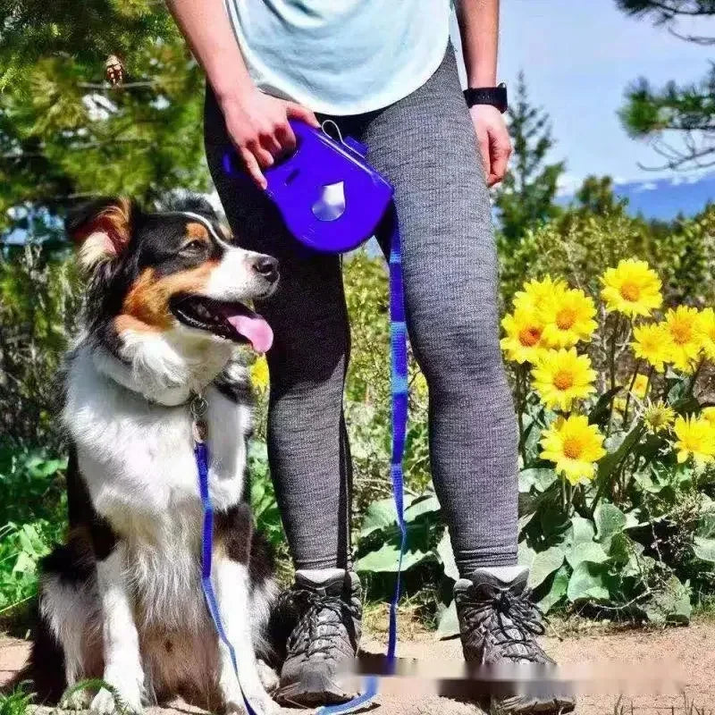 Trela retrátil para cachorro 4 em 1